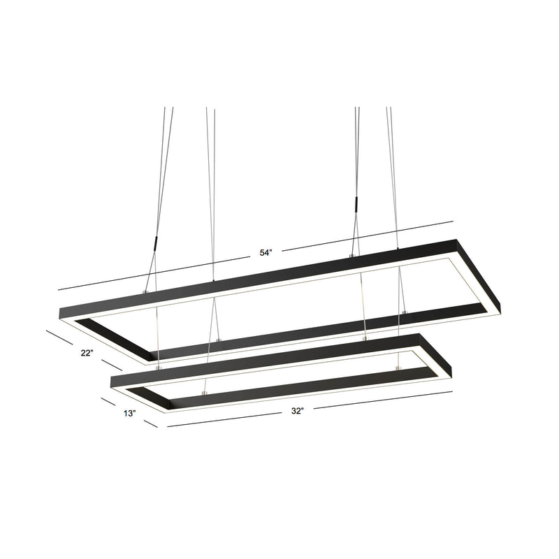 RAM Game Room 54" Tiered Rectangle LED Billiard Light