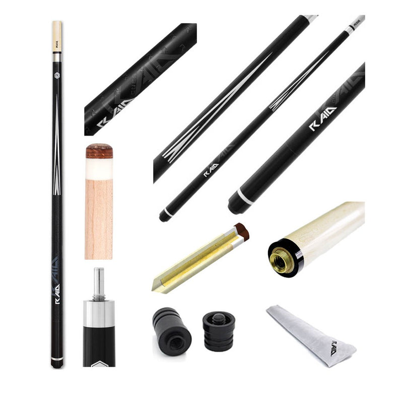 RAM Game Room Black W Silver Point 2 PC 58" Pool Cue
