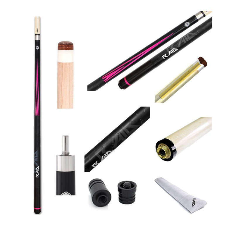 RAM Game Room Black W Flourescent Pink Point2 PC 58" Pool Cue