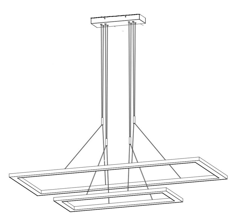 RAM Game Room 54" Tiered Rectangle LED Billiard Light