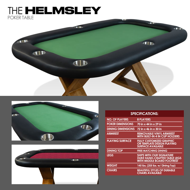 BBO Poker Tables Helmsley Poker Table w/ Dining Top