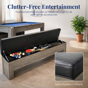 Hathaway Newport 7-ft Pool Table Combo Set with Benches - Rustic Grey with Blue Felt — image 6