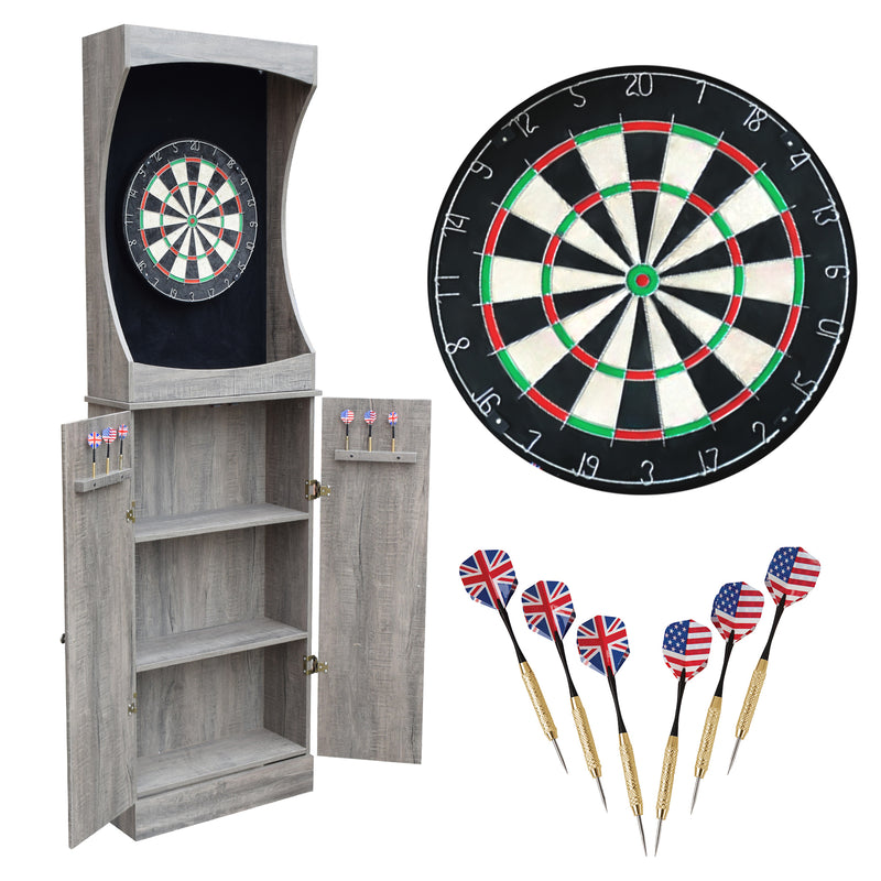 Hathaway Westwood Bristle Dartboard and 84-in Free-Standing Cabinet - Rustic Gray — image 2