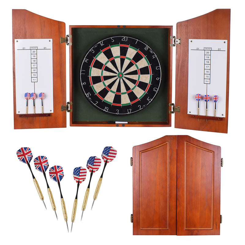 Hathaway Centerpoint Bristle Dartboard and Solid Wood Cabinet - Dark Cherry Finish — image 2