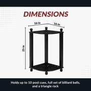 Hathaway Regent 28-in Corner Floor Billiard Cue Rack - Black Finish — image 2