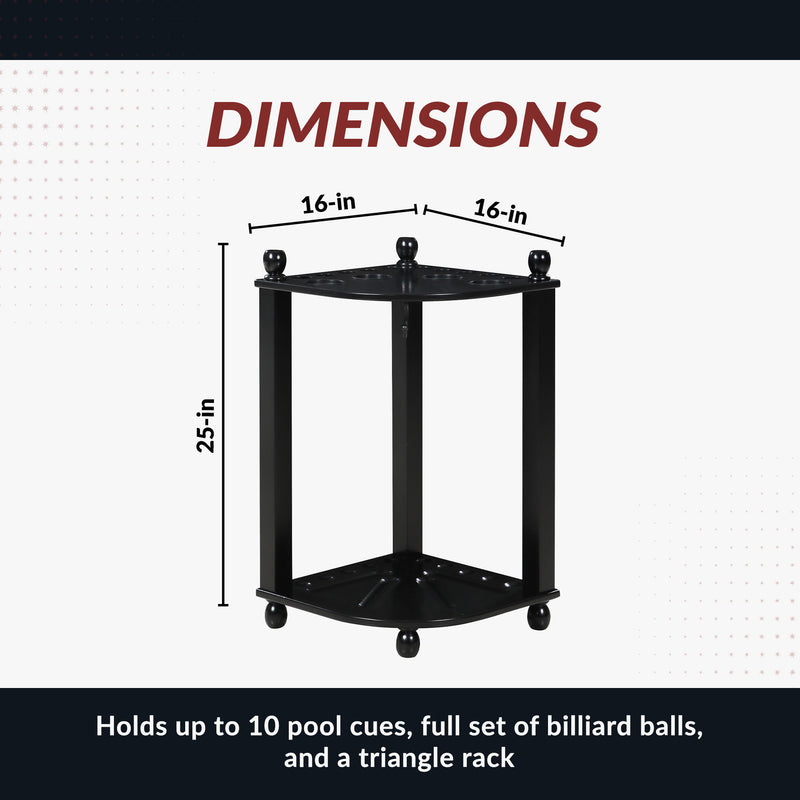 Hathaway Regent 28-in Corner Floor Billiard Cue Rack - Black Finish — image 2