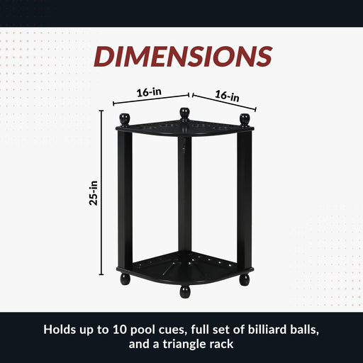 Hathaway Regent 28-in Corner Floor Billiard Cue Rack - Black Finish — image 2