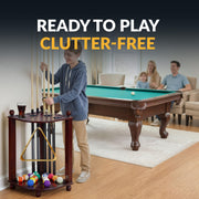 Hathaway Regent 28-in Corner Floor Billiard Cue Rack - Mahogany Finish — image 5