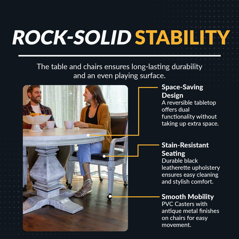 Hathaway Montecito Dining and Poker Table Set - Driftwood — image 4