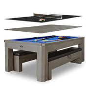 Hathaway Newport 7-ft Pool Table Combo Set with Benches - Rustic Grey with Blue Felt — image 2