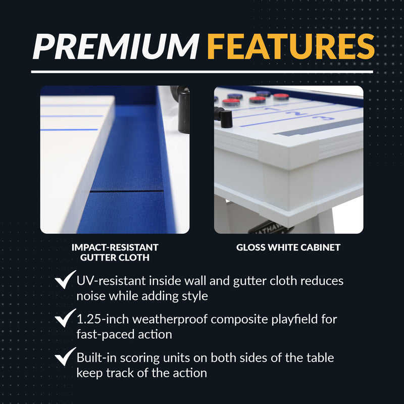 Hathaway Crestline 12-ft Outdoor Shuffleboard Table - White — image 5