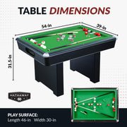 Hathaway Renegade 54-in Bumper Pool Table - Slate - Black with Green Felt — image 2