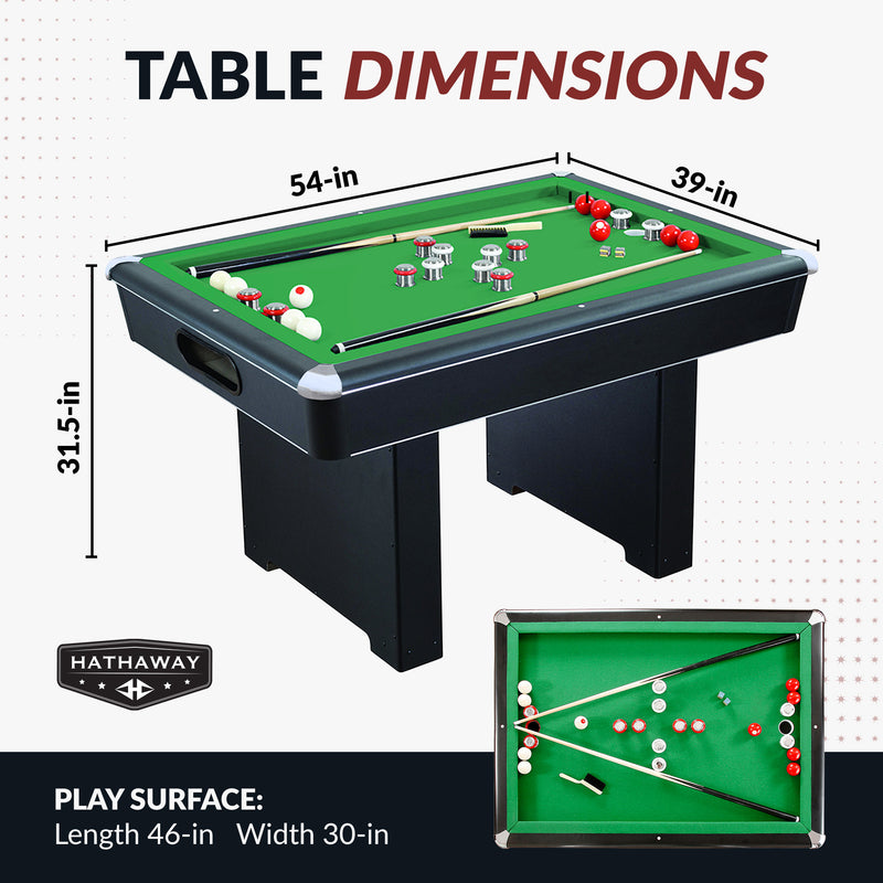 Hathaway Renegade 54-in Bumper Pool Table - Slate - Black with Green Felt — image 2