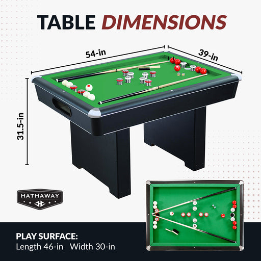 Hathaway Renegade 54-in Bumper Pool Table - Slate - Black with Green Felt — image 2