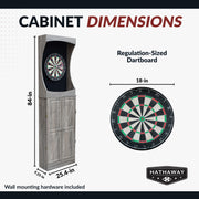 Hathaway Westwood Bristle Dartboard and 84-in Free-Standing Cabinet - Rustic Gray — image 3