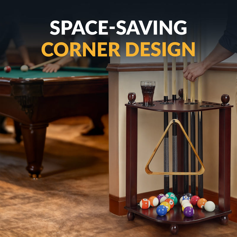 Hathaway Regent 28-in Corner Floor Billiard Cue Rack - Mahogany Finish — image 3