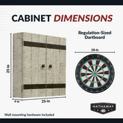 Hathaway Drifter Bristle Dartboard and Cabinet Set - Rustic Gray — image 3