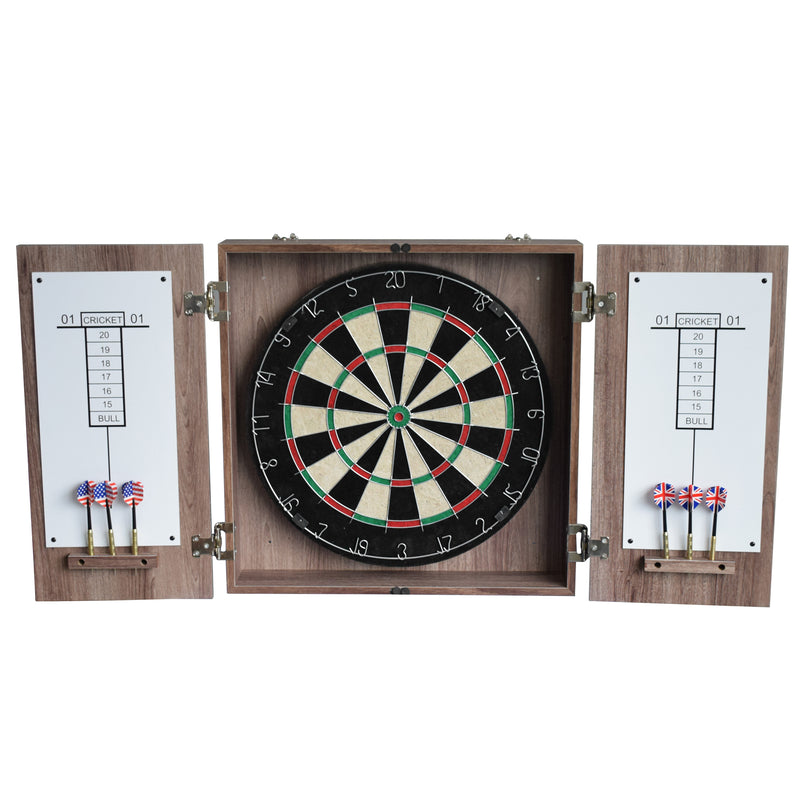 Hathaway Winchester Bristle Dartboard and Cabinet Set - Driftwood Finish — image 1