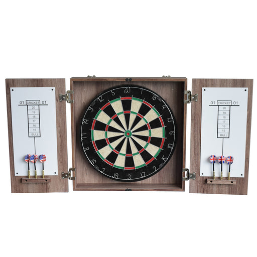 Hathaway Winchester Bristle Dartboard and Cabinet Set - Driftwood Finish — image 1