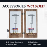 Hathaway Winchester Bristle Dartboard and Cabinet Set - Driftwood Finish — image 7