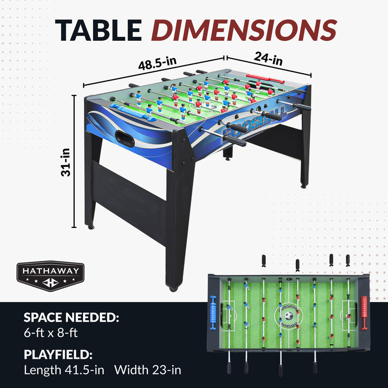 Allure 48-in Foosball Table - Black and Blue — image 3