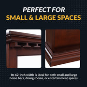 Hathaway Seville 62-in Hardwood Back Bar Mirror - Mahogany Finish — image 6