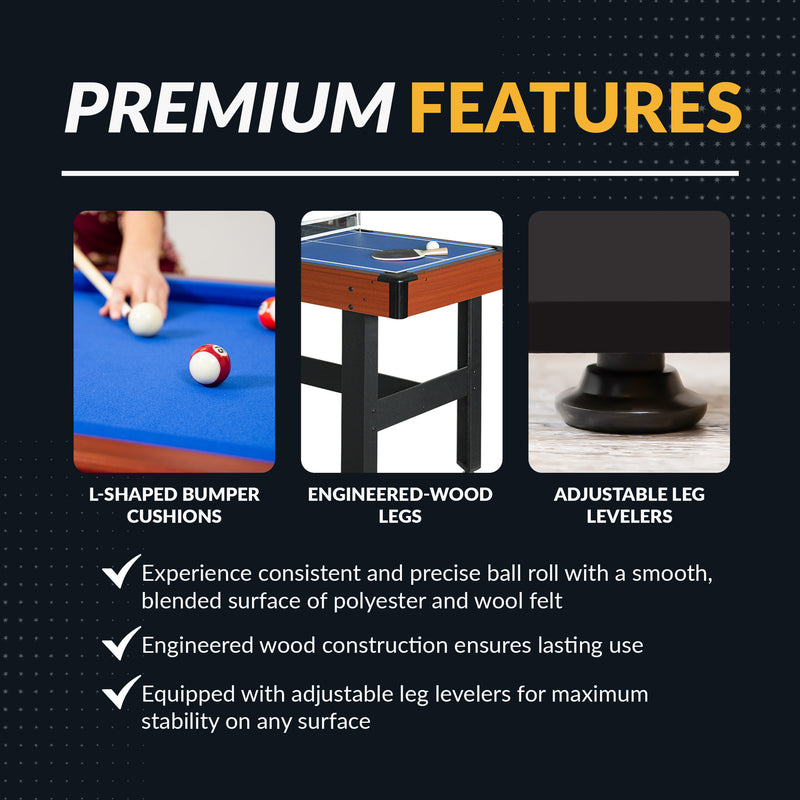 Hathaway Triad 48-in Pool Table 3-in-1 Multi-Game — image 6