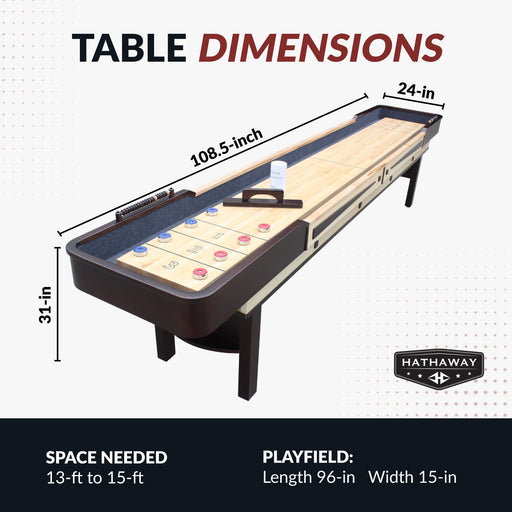Hathaway Merlot 9-ft Shuffleboard Table - Espresso Finish — image 2