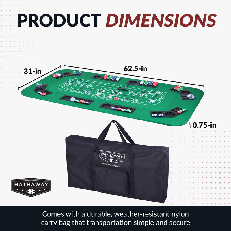 Hathaway No Limit 62-in Casino 3-in-1 Multi-Game Foldable Table Top Set — image 3
