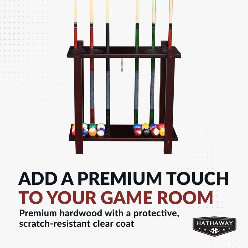 Hathaway Classic 28-in Floor Billiard Cue Rack - Mahogany Finish — image 6