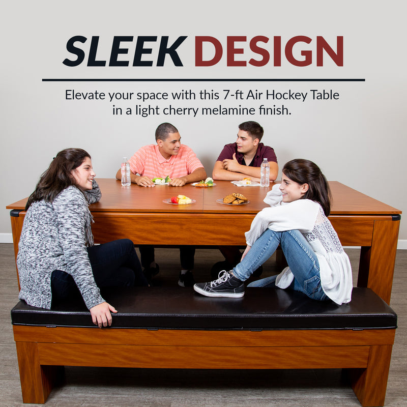 Hathaway Sherwood 7-ft Air Hockey Table Combo Set with Benches — image 8