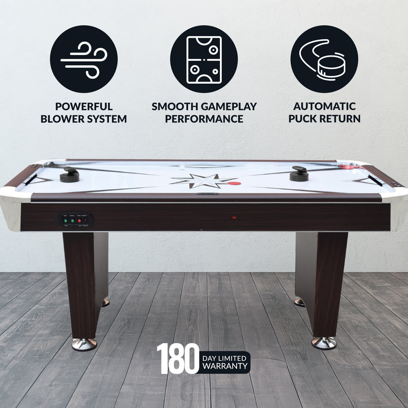 Hathaway Midtown II 6-ft Air Hockey Table with LED Scoring - Dark Cherry Finish — image 5