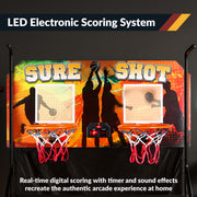 Hathaway Sure Shot 81-in Dual Basketball Arcade Game with LED Scoring — image 7
