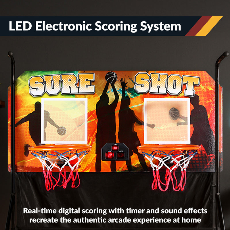 Hathaway Sure Shot 81-in Dual Basketball Arcade Game with LED Scoring — image 7