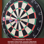 Hathaway Centerpoint Bristle Dartboard and Solid Wood Cabinet - Dark Cherry Finish — image 4