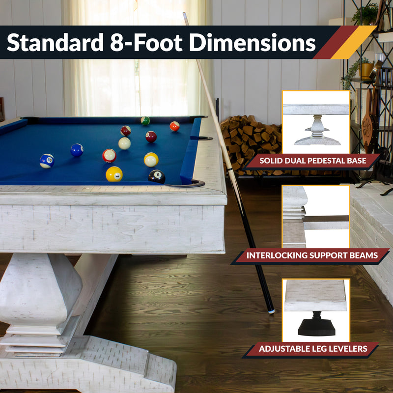 Hathaway Montecito 8-ft Pool Table- Driftwood Finish with Blue Felt — image 7