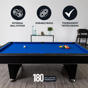 Hathaway Hustler 7-ft Pool Table with Ball Return - Black with Blue Felt — image 4