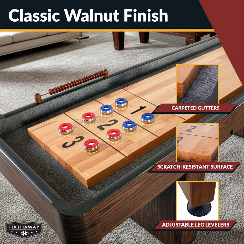 Hathaway Challenger 12-ft Shuffleboard Table - Walnut Finish — image 5
