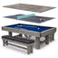 Hathaway Logan 7-ft Pool Table Combo Set with Benches - Rustic Gray with Blue Felt — image 1