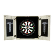 Hathaway Drifter Bristle Dartboard and Cabinet Set - Rustic Gray — image 1