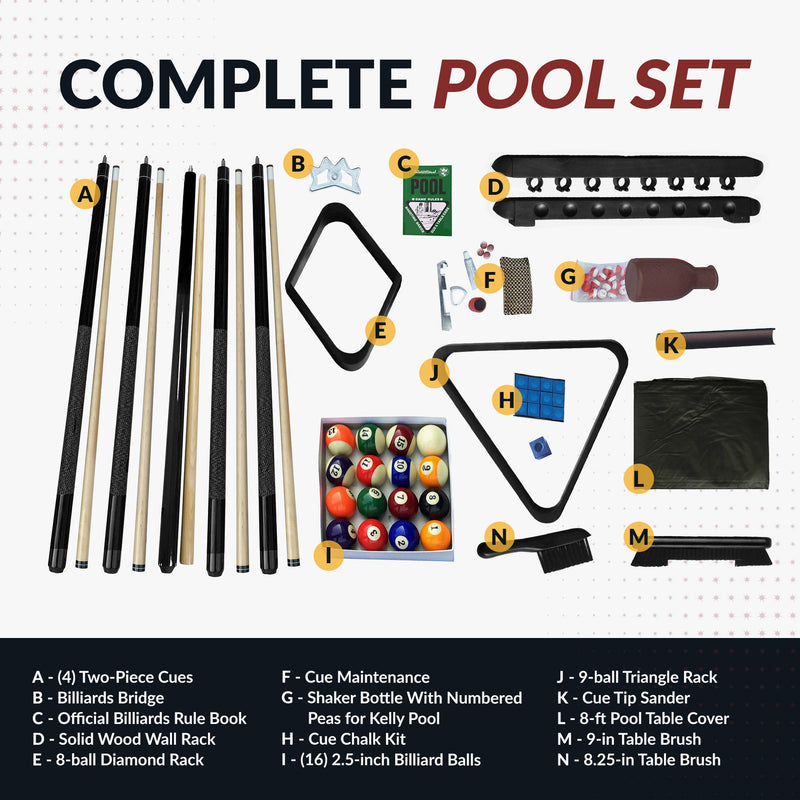 Hathaway Deluxe Billiards Accessory Kit - Black Finish — image 3