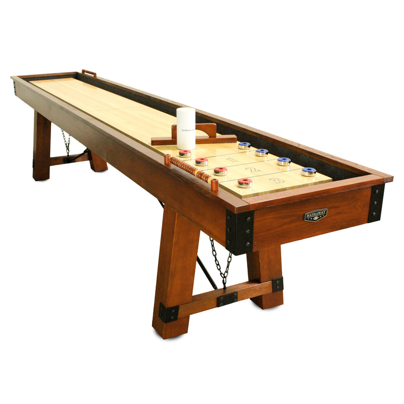 Hathaway Cheyenne 12-ft Shuffleboard Table - Rustic Oak Finish — image 2