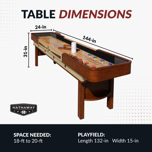 Hathaway Merlot 12-ft Shuffleboard Table - Walnut Finish — image 2
