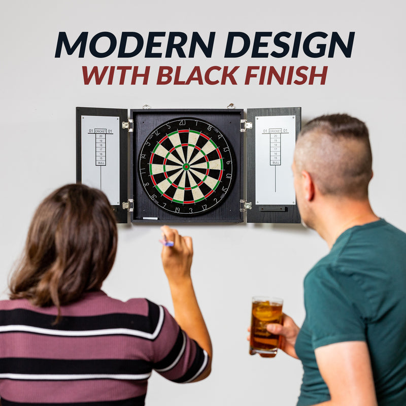 Hathaway Winchester Bristle Dartboard and Cabinet Set - Black — image 5