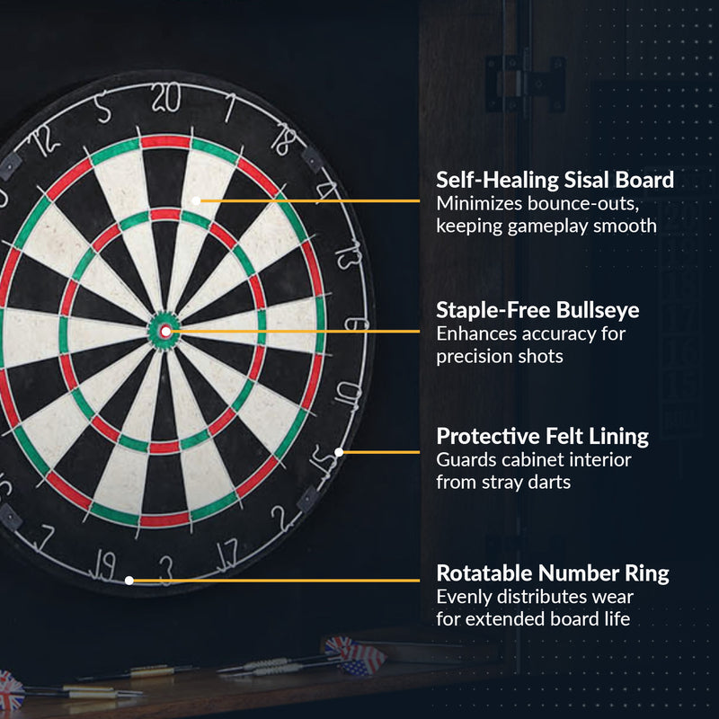 Hathaway Winchester Bristle Dartboard and Cabinet Set - Black — image 4