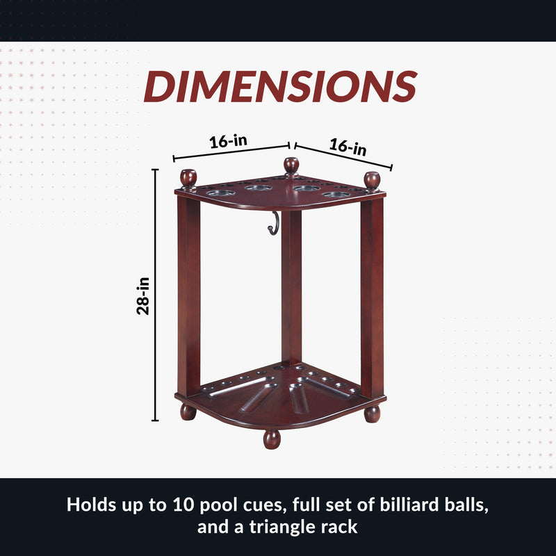 Hathaway Regent 28-in Corner Floor Billiard Cue Rack - Mahogany Finish — image 2