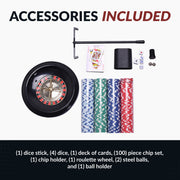 Hathaway Monte Carlo 48-in Roulette Table 4-in-1 Casino Multi-Game Set - Black — image 7