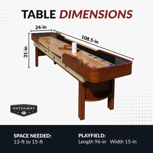 Hathaway Merlot 9-ft Shuffleboard Table - Walnut Finish — image 2