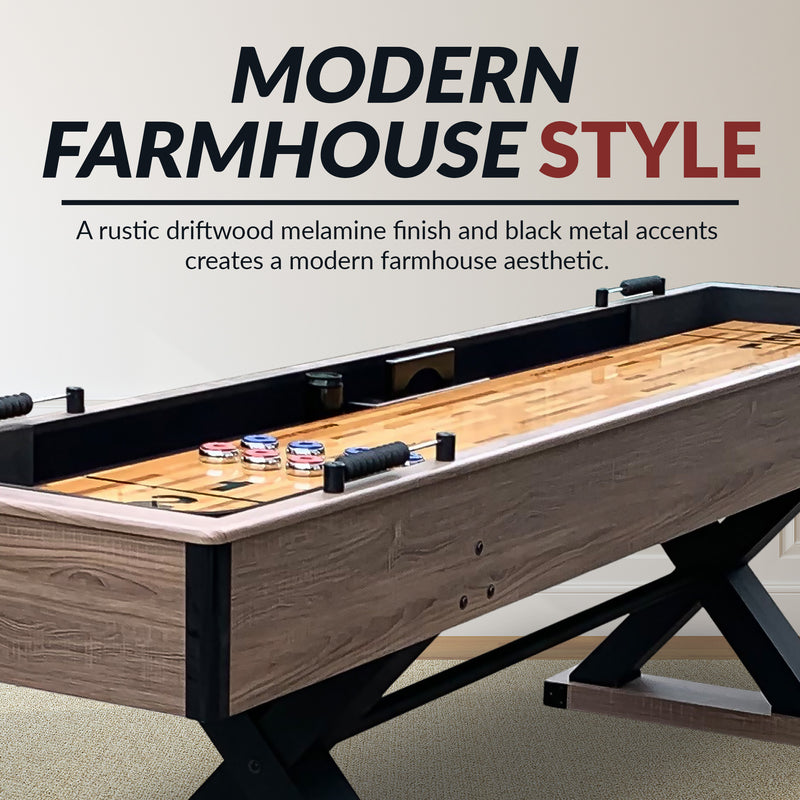 Hathaway Excalibur 9-ft Shuffleboard Table - Driftwood Finish — image 7