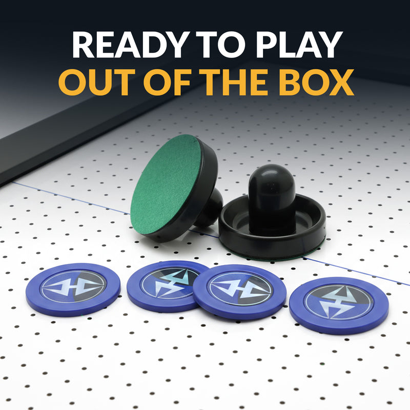 Hathaway Air Hockey 3.75" Strikers and 2.87" Pucks - Black and Blue — image 5